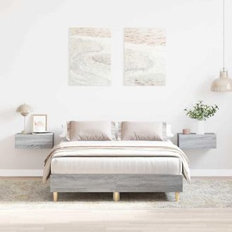 Berkfield Home Bed Frame No Mattress Grey Sonoma 140x190 cm Engineered Wood