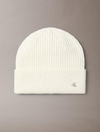 Calvin Klein Gorro De Punto De Mezcla De Lana Con Monograma