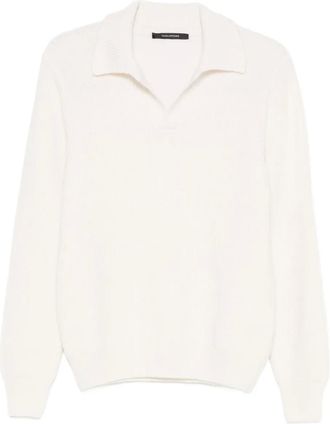 Tagliatore Maglione con colletto polo - Bianco