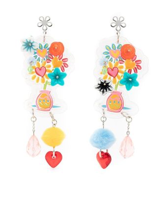 Amir Slama floral-appliqu&eacute; drop earrings - Multicolour