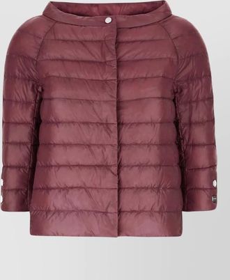 Herno short quilted coat three quarter sleeves