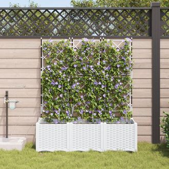 Berkfield Home Garden Planters with Water Irrigation System 3 pcs White