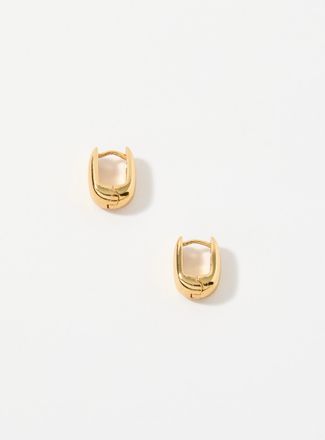 Simons Womens Rectangular Hoop Earrings
