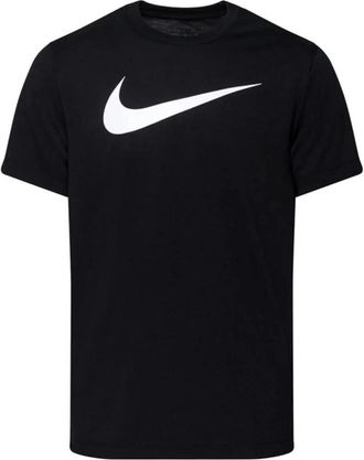 Nike T-shirt met korte mouwen en print met ronde hals - Heren - Sportshirts - Zwart - M - Katoen - Fitness