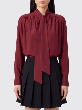 Jacob Cohen Blusa in pura seta con collo a fusciacca e maniche lunghe