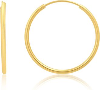 MAX + STONE 14k Yellow Gold 1.5mm Tube Flex Continuous Hoop Earrings 10MM-33MM