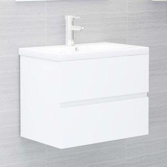 Berkfield Home Sink Cabinet with Built-in Basin White Engineered Wood