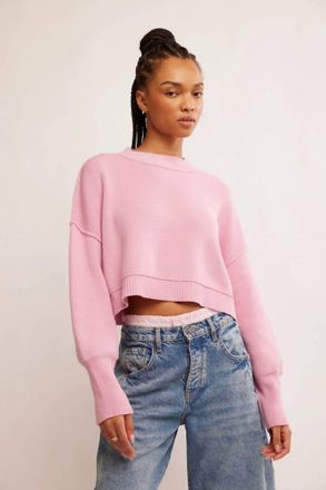 Free People Easy Street Crop Pullover Top In Lollipop