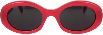 Celine Red Oval Sunglasses with Grey Lenses