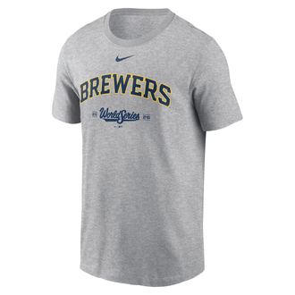 Nike Milwaukee Brewers 2026 World Series Participant Nike Mens MLB T-Shirt in Grey | N19906GMZW-VHB
