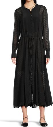 Madewell Button Front Long Sleeve Dress In Black