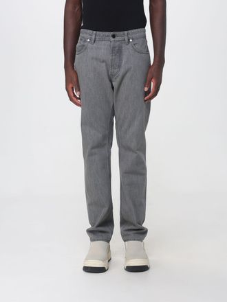 Stone Island Jeans straight a cinque tasche in denim di cotone grigio