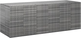 vidaXL Ba&uacute;l Para Cojines De Jard&iacute;n Rat&aacute;n Pe Gris 291x100,5x104 Cm Vidaxl