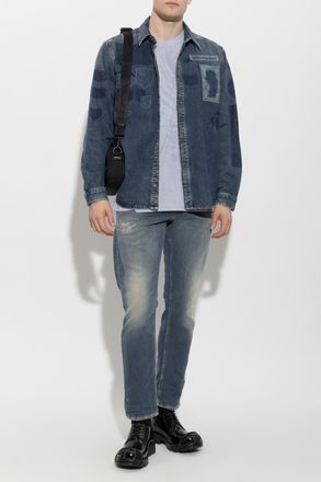 Diesel Denim Shirt D-SIMPLY-S14, Mens, Navy Blue
