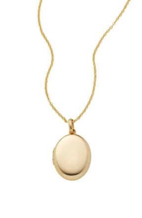 Made by Mary Mini Oval Locket Necklace in Gold Filled at Nordstrom
