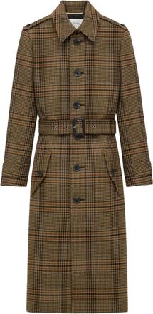 Saint Laurent Mantel met ceintuur - Bruin