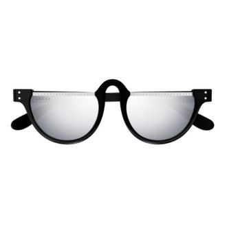 Gucci GG1368S001 Oval Semi Rim Sunglasses - Black