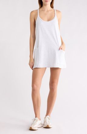 Free People FP Movement Hot Shot Racerback Romper in White Heather at Nordstrom, Size X-Large