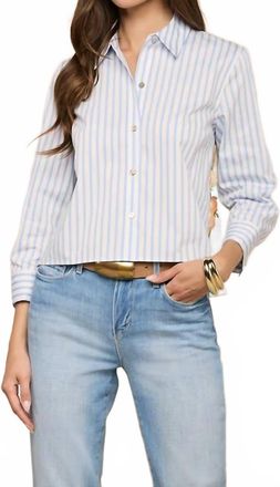L'agence Fawn 3/4 Sleeve Blouse In Multi Beach Scarf