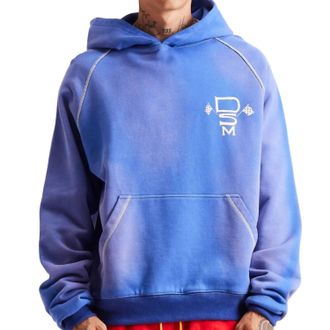 Diet Starts Monday Contrast Stitch Hoodie In Washed Blue