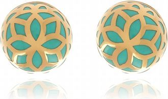 Georgina Jewelry Womens Signature Flower Sphere Small Earrings In Turquoise