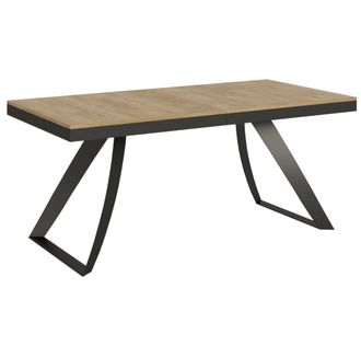 Itamoby Mesa extensible 90x180/284 cm efecto madera roble natural, hierro