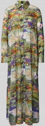 Christian Berg Relaxed Fit Hemdblusenkleid aus reiner Baumwolle in Maxil&auml;nge in Lila, Gr&ouml;&szlig;e 36