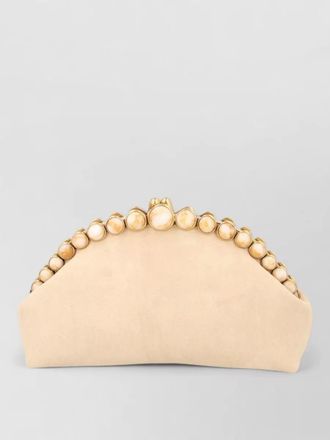 Cult Gaia una clutch bag beaded trim texture