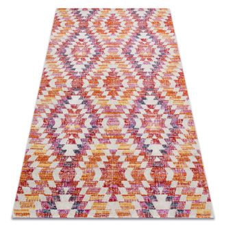 RugsX Rugsx - Alfombra Moderna Mundo D7591 Diamantes 3d Exterior Rosado / Beige Multicolour 160x220 Cm