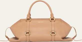 Alexander McQueen Farringdon Medium Elongated Calf Leather Top-Handle Bag