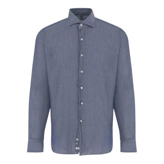 Alessandro Gherardi Cotton Shirt - Heren - Casual Overhemden - Blauw - L - Katoen - Overhemden