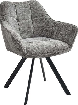 Clp Clp - Silla De Comedor Scott En Terciopelo O Tela Gris Oscuro Tela