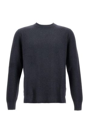 Gran Sasso Minimalist Crew Neck Sweater with Ribbed Trims