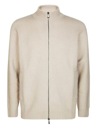 Drumohr Vest met lange mouwen en ritssluiting - Beige