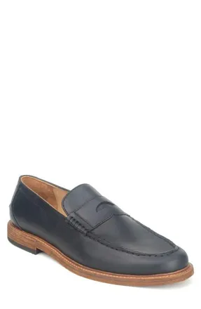 Warfield & Grand Dillinger Moc Toe Penny Loafer in Black at Nordstrom, Size 10.5