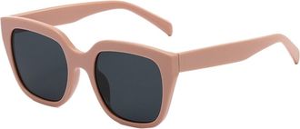 Generic Square Large Frame Sunglasses Trendy Men And Women Polarized Vacation Photo Shooting Sun Glasses(Pink)