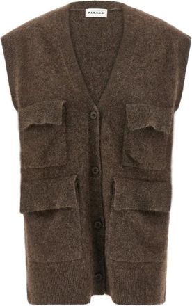 P.A.R.O.S.H. P.a.r.o.s.h., Truien & Vesten, Dames, Bruin, M, Wol, Lacoon Vest