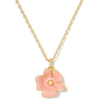Kate Spade New York golden bloom flower pendant necklace in Pink. at Nordstrom