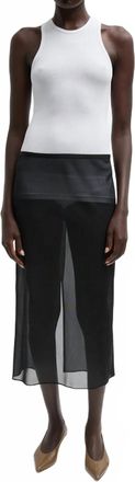 Tibi Sheer Gauze Maxi Pencil Skirt In Black