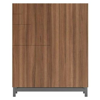 HERDASA Herdasa - Recibidor zapatero modelo 515 acabado nogal claro patas gris, 90x112x27 (ancho x alto x fondo)