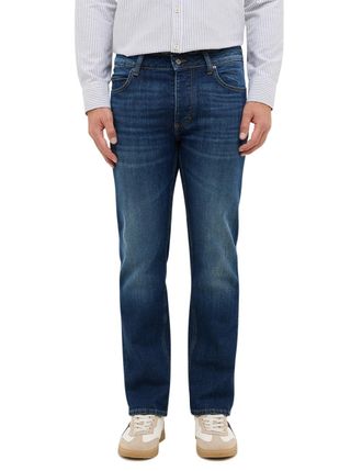 Mustang Straight-Jeans MUSTANG Herren Style Michigan Straight, Herren, Gr. 33, L&auml;nge 34, blau (882 dunkelblau), Denim/Jeans, 99% Baumwolle, 1% Elasthan, unifa