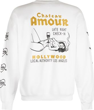 Local Authority Mens Cotton Crew-Neck Sweatshirt White Sweatshirts Sweater