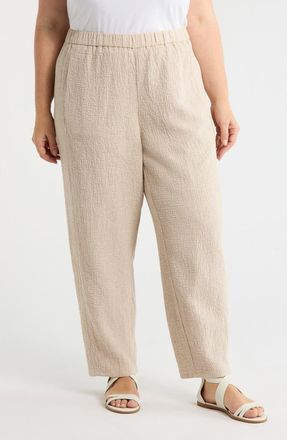 Eileen Fisher Stretch Organic Cotton Ankle Lantern Pants in Dove at Nordstrom, Size 3 X
