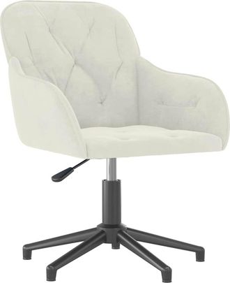 vidaXL Silla De Oficina Giratoria De Terciopelo Color Crema Vidaxl
