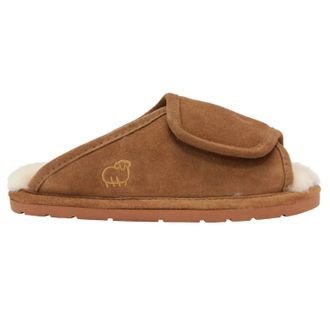 Lamofootwear Womens Premium Sheepskin Wrap Slide In Chestnut
