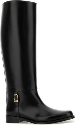Saint Laurent Horny 25 Boot - Dames - Hoge Laarzen - Zwart - 37 1/2 EU - Leer - Schoenen