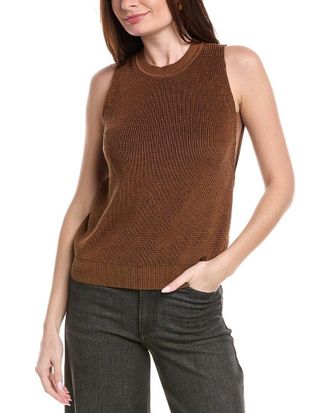 Akris Linen & Silk-Blend Knit Sweater Vest