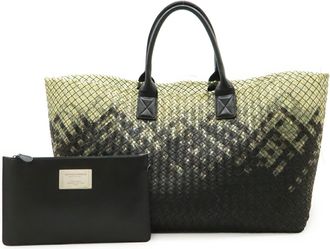 Bottega Veneta Clear Black Pvc Leather Pouch Tote Bag (Pre-Owned)