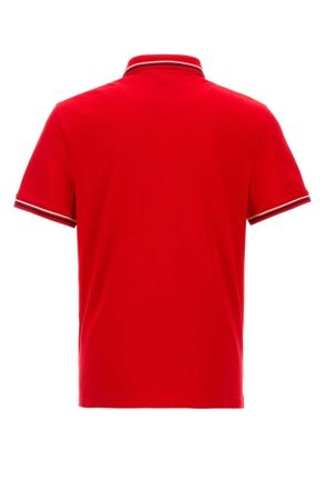 Valentino Garavani Mens Red Cotton Polo Shirt Rosso