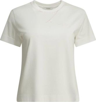 Givenchy T-shirt met ronde hals en logo - Dames - T-shirts - Wit - M - Katoen - Tops